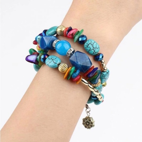 Vibrant Boho Fantasy Beaded bracelet - Picture 2 of 2